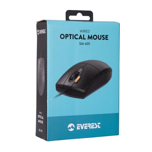 EVEREST SM-601 USB OPTICAL BLACK MOUSE Kablolu Mouse